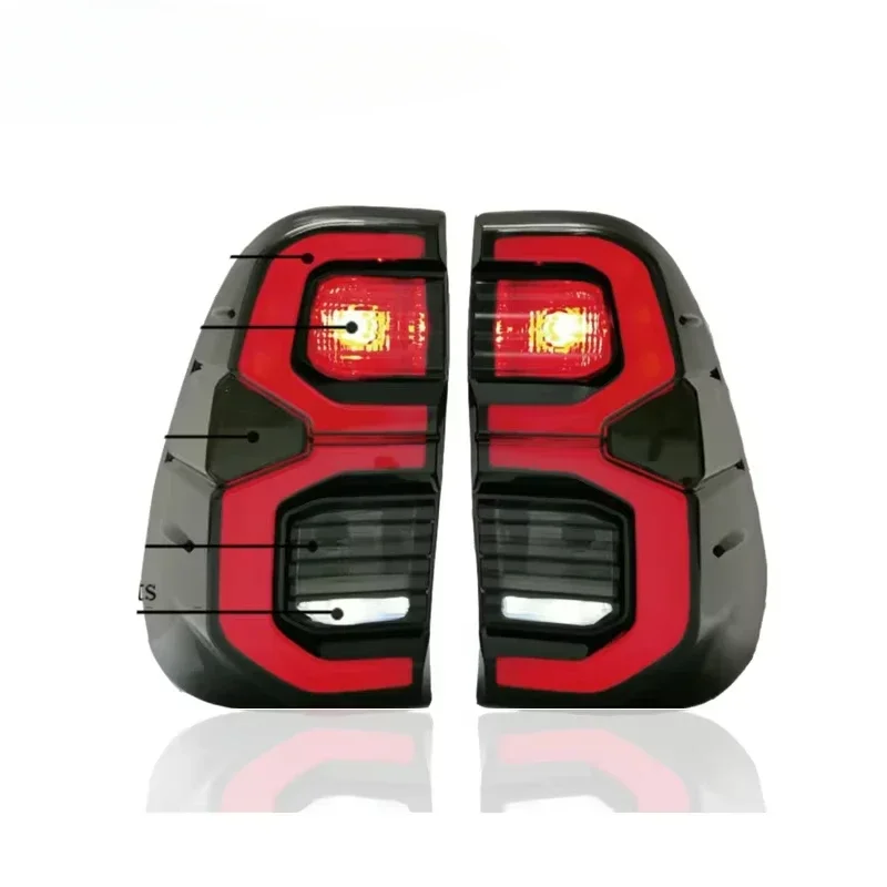 Tail Lamp Black and Red for Toyota Hilux Revo 2020-2021 Accessories Taillights for LED Tail Lights ( NOT Compatible with Tonka )