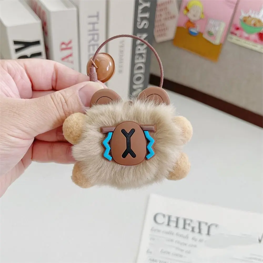 Key Ring Rabbit Fur Capybara Fur Keychain Panda Dog Bunny Key Ring Hairy Alloy Ring Fluffy Capybara Pendant Women