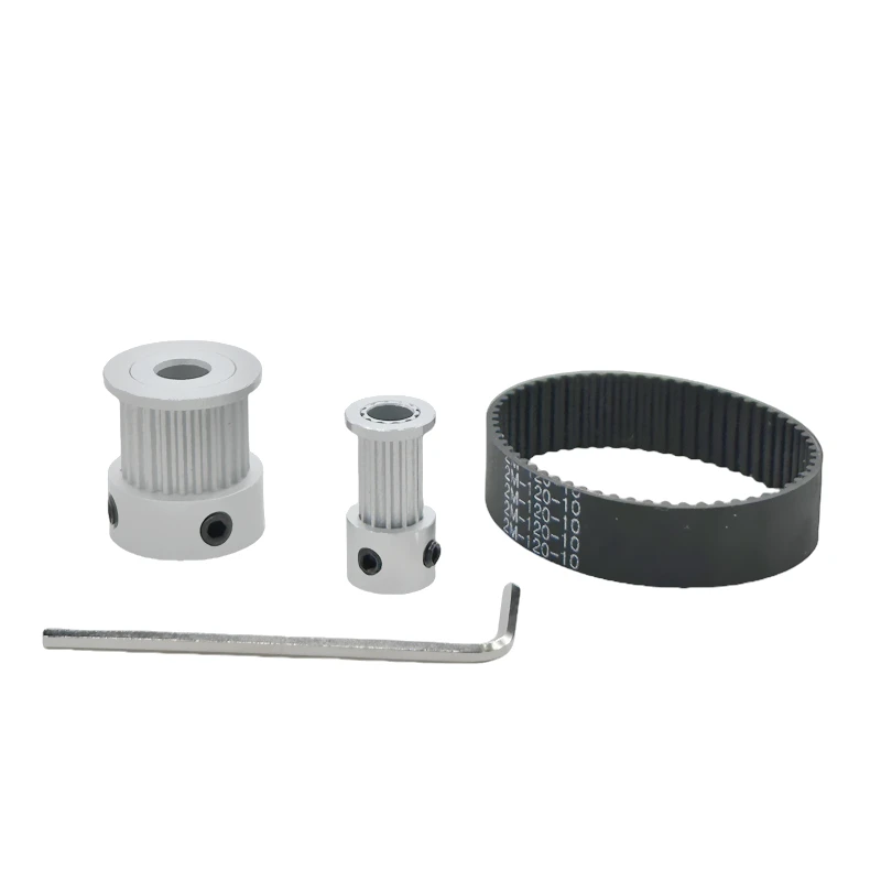 2GT Timing Pulley Set 2:1 Reduction Ratio Transmission Component 24T 12Teeth Belt Width 6mm/10mm Bore 3~8mm GT2 Pulley Belt Kit