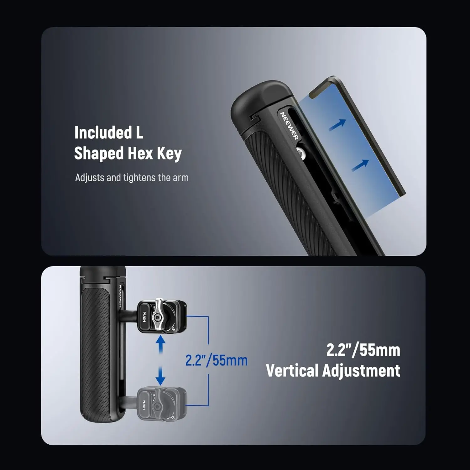 ﻿   NEEWER حامل قفص الهاتف لهاتف Samsung Galaxy S25 Ultra، مثبت جهاز تصوير التسجيل بمقبض 2X، محول مرشح 67 مم