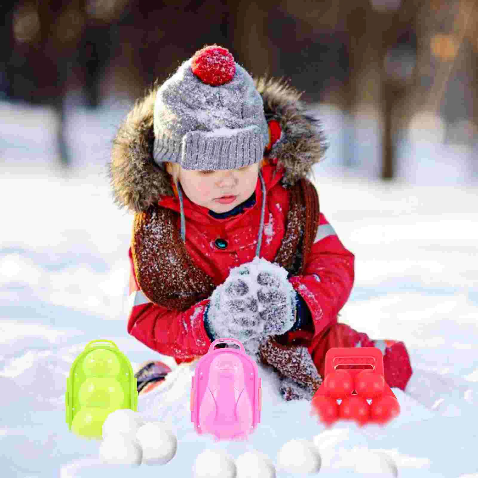 3 Pcs Mold Snowball Clip Child Snowglobe Shape Maker Plastic Children Plaything