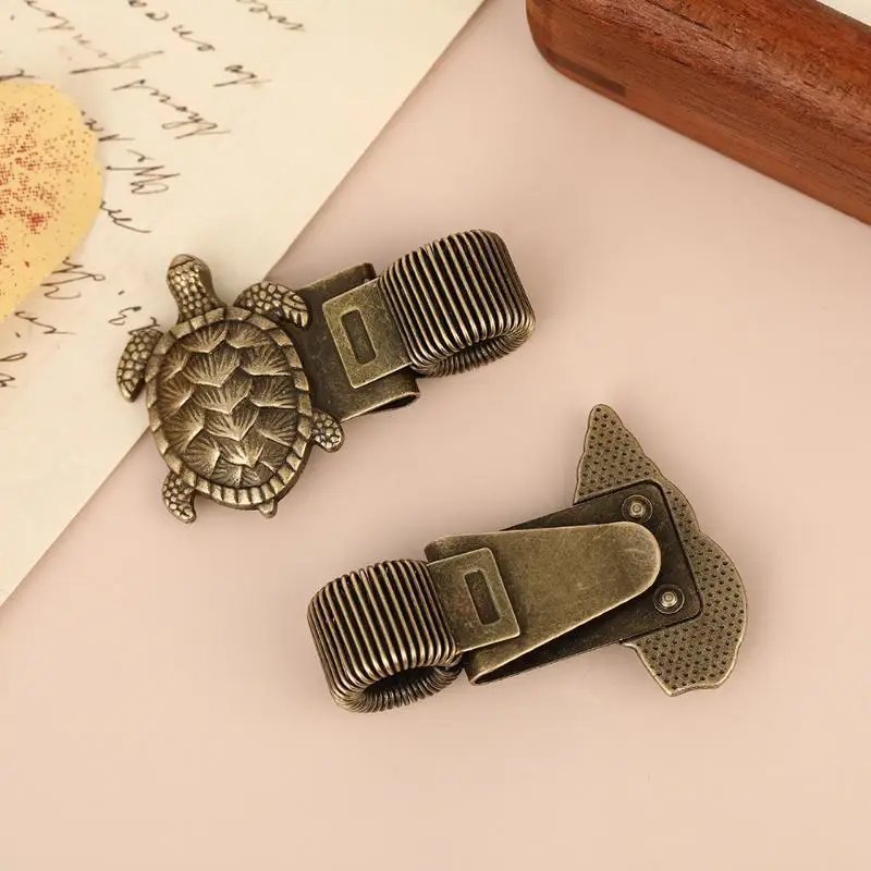 New New 1pc Vintage Ocean Turtle Metal Pen Clip Spring Loaded Pen Holder For Notebook Journal Office School Stationery
