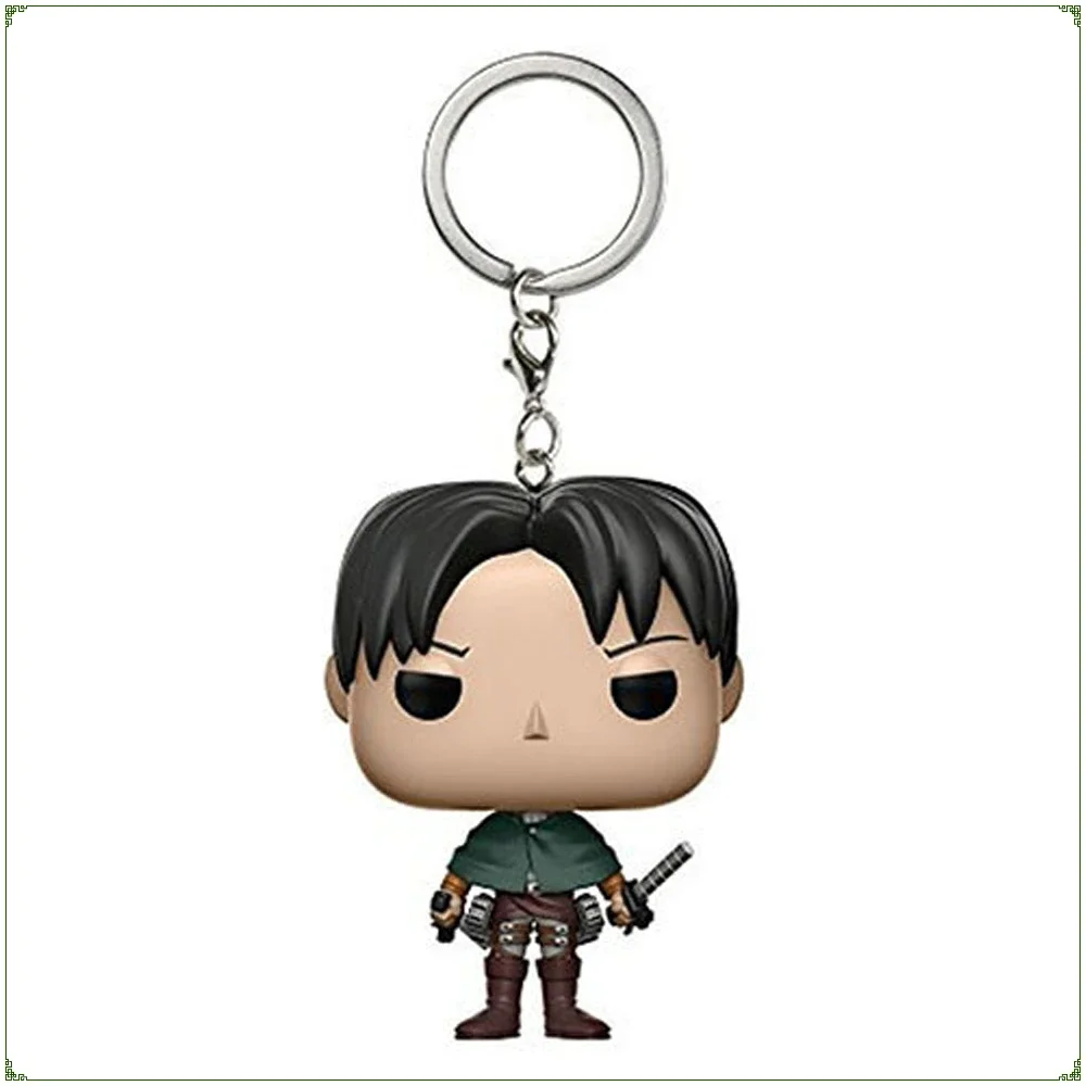 

FUNKO POP Keychain Attack On Titan‌ Periphery Popular Character Q Version Mini Soldier Levi Ackerman Keychain Pendant Figurine