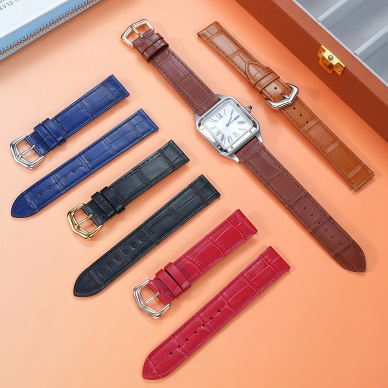 

Кожаный ремешок для часов Cartier Tank London SOLO, мужской и женский ремешок 15 мм, 17 мм, 18 мм, 20 мм, быстросъемный стильный браслет