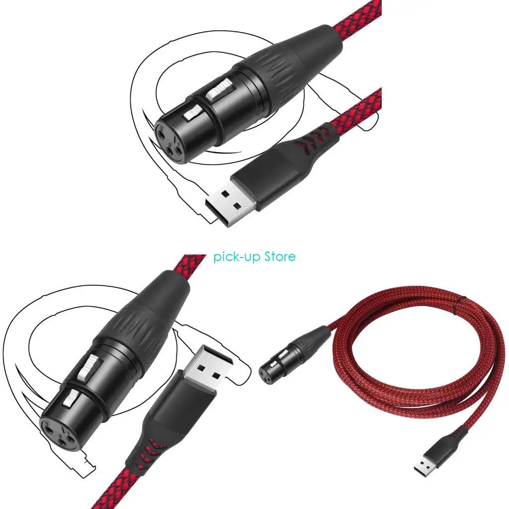 Q5WA 20Hz-20kHz Cable conversión USB 3pin Cable Cable Connectores Línea