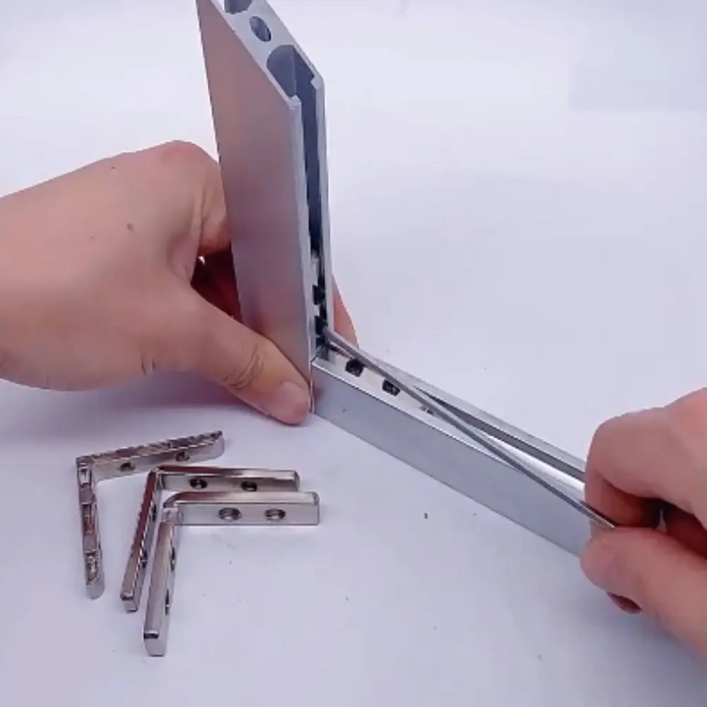 1/4Pcs 2020 3030 4040 Angle Slot Connector Sandblasting Surface Corner Groove Corner Code Bracket Top Wire Fixing Hardware