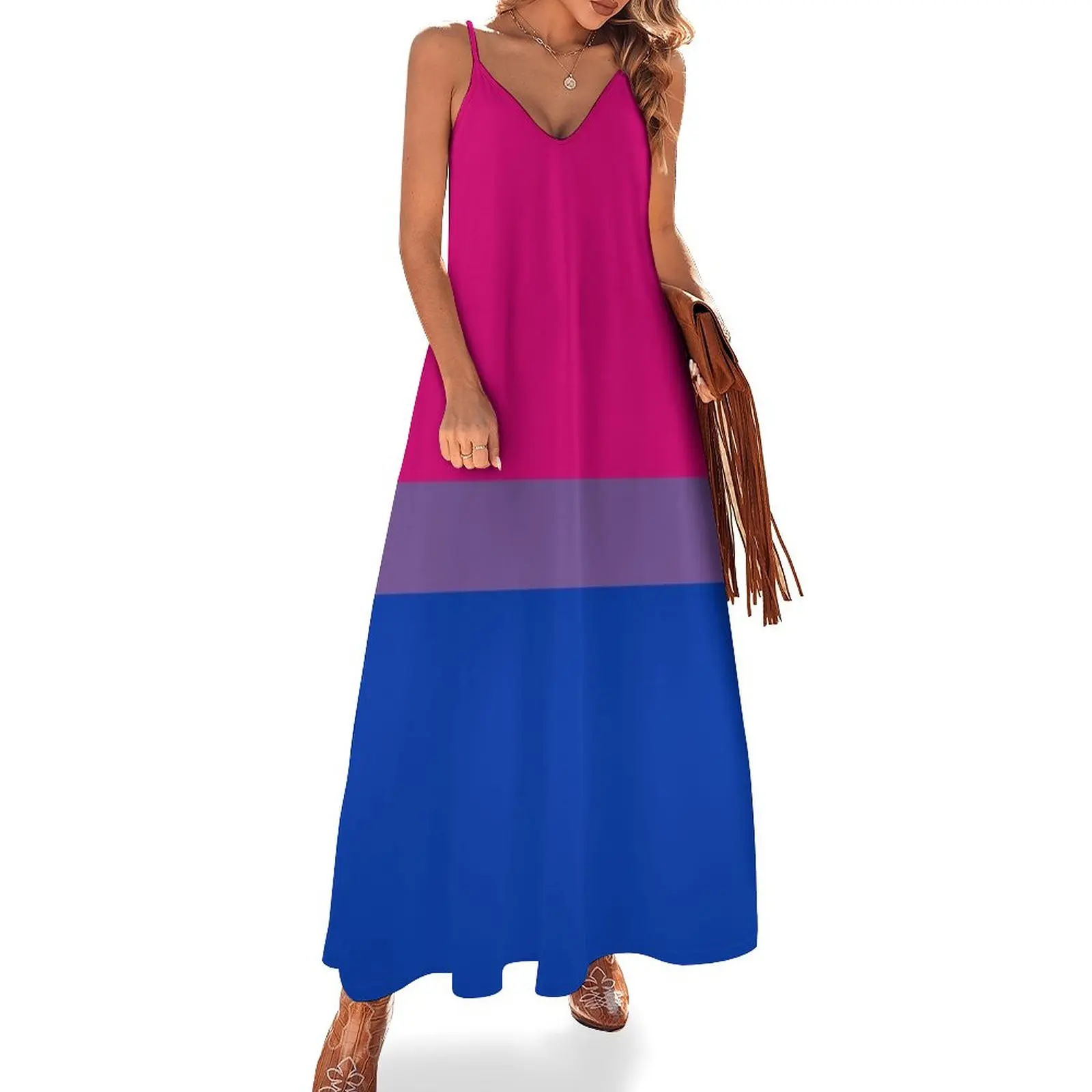 

Bisexual flag Sleeveless Dress dress for woman summer dress korean women