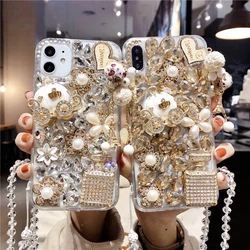 Rhinestone Perfume Bottle Phone Case for Huawei, Bling Crystal Diamond, Luxury, P30Pro, P30, P50 Lite, P40,For Honor 8X, 9X MAX