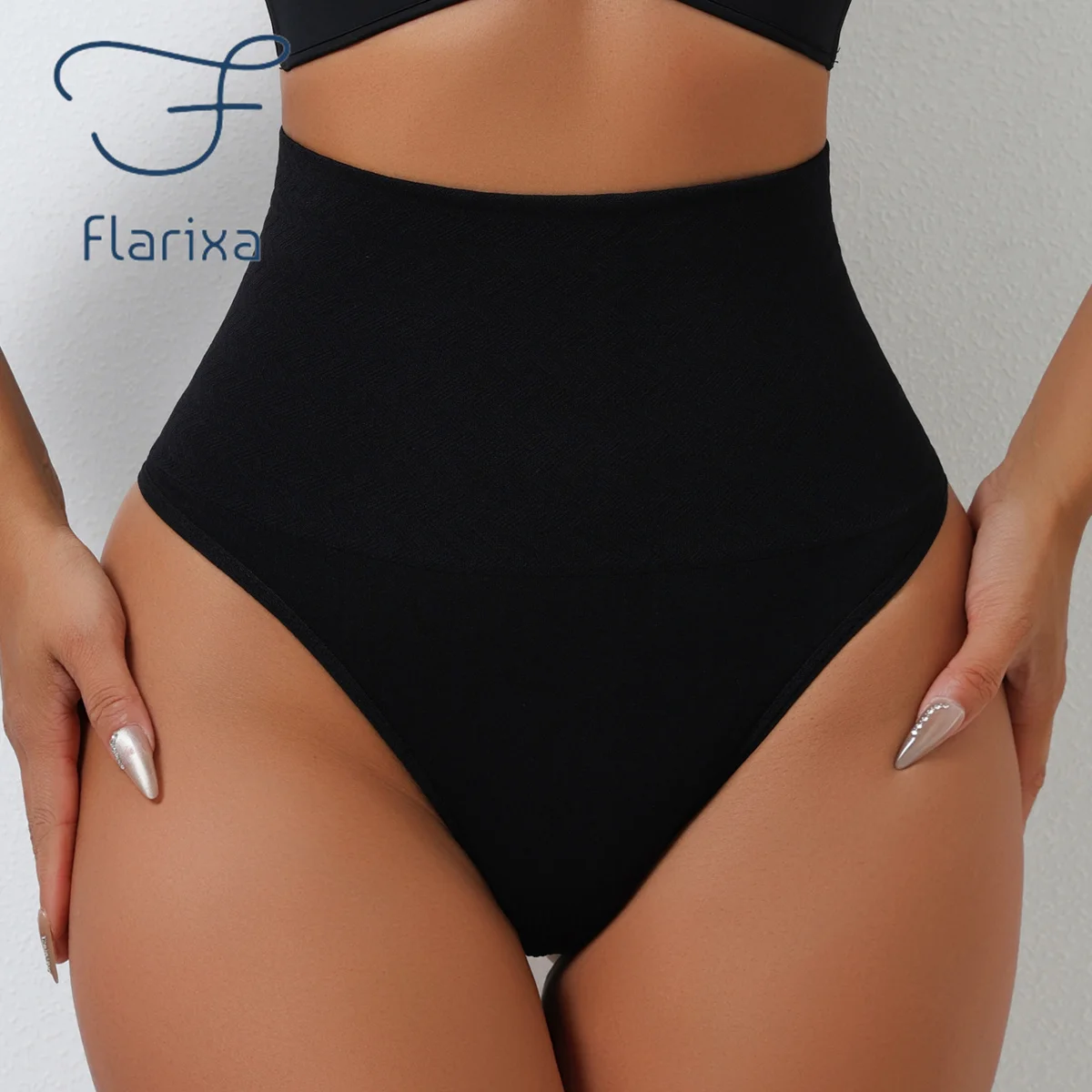 Flarixa High Waist Thongs Seamless Women Panties G-String Lingerie Tummy Control Shaping Girdle Shaper Underwear