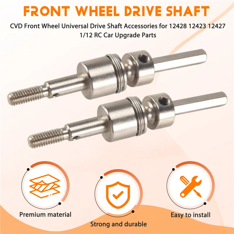 ABJL-CVD Ruota Anteriore Universale Albero Motore Accessori Per Wltoys 12428 12423 12427 1/12 RC Auto Parti di Aggiornamento
