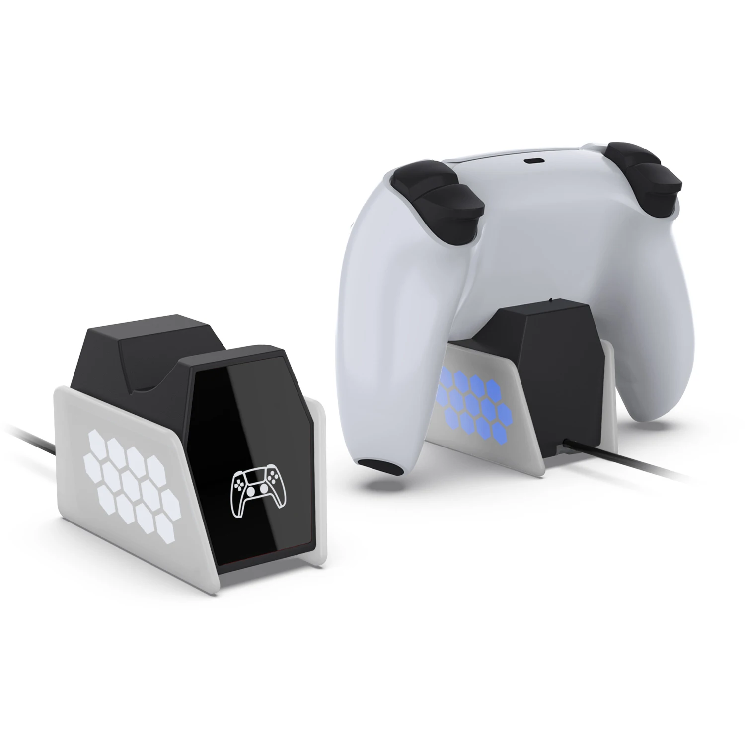 

Док-станция для зарядного устройства контроллера PS5 с подсветкой, USB-подставка для зарядного устройства, док-станция для одиночного беспроводного контроллера PS 5, DualSense