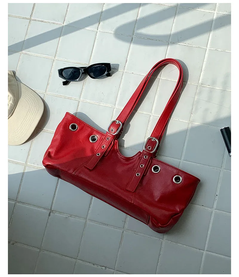 

Дизайнерская модная универсальная сумка через плечо, новая европейская и американская сумка для подмышек Spice Girls большой вместимости, ниша премиум-класса с заклепками