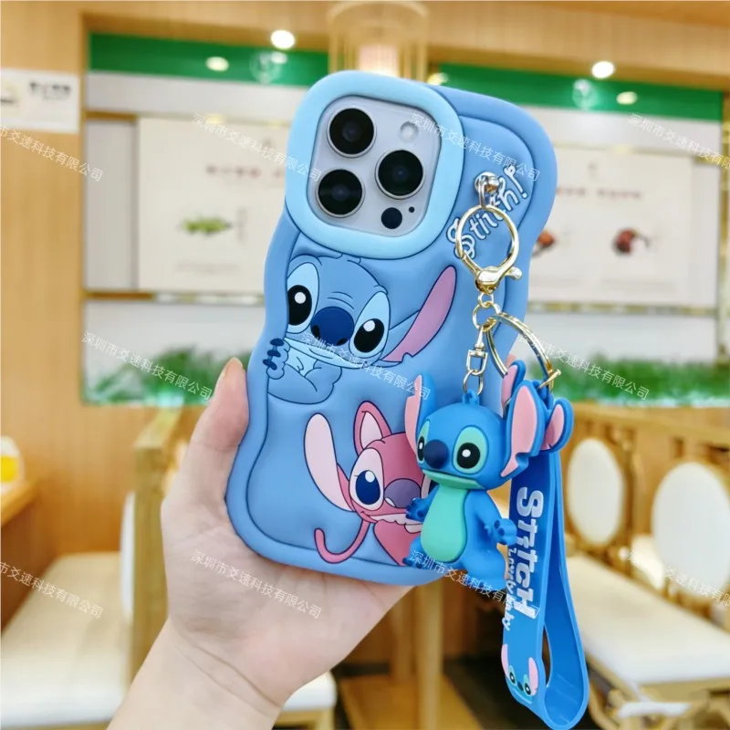 3D Cartoon Stitch Key Chain Phone Case For Samsung Galaxy S2