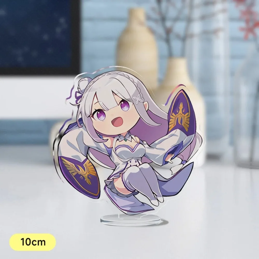 إعادة DIY: صفر - بدء الحياة في عالم آخر أنيمي الأجهزة الطرفية لوح أكريليك الشكل حامل نموذج الكرتون سطح المكتب زخرفة الهدايا #4