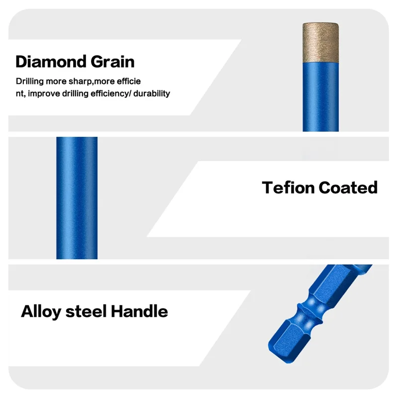 

A39I-7PCS Tile Drilling Tool Drill Bit Stone Dry Drilling Drill Bit Marble Drilling Specialized 1/4、3/8、1/2、6Mm、8Mm、10Mm、12Mm