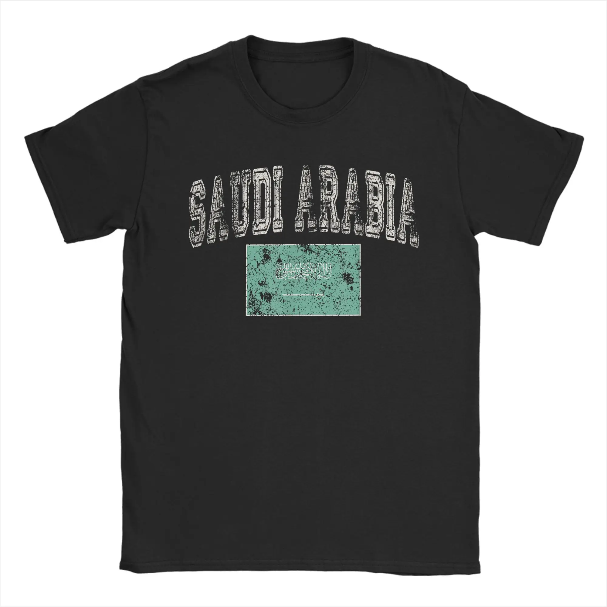 

Men Women's T-Shirt Retro Faded Saudi Arabia Flag T-Shirts Fashion Summer Tee Shirt Classic Pure Cotton Clothes Gift