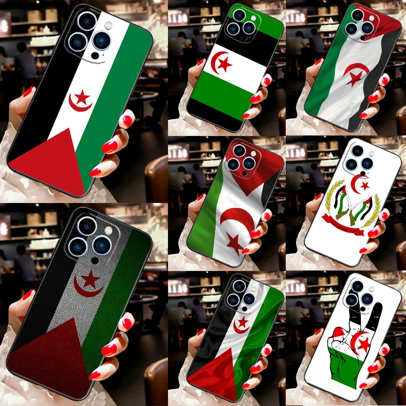 Western Sahara Flag Phone Case For iPhone 16 15 14 11 12 13 Pro Max 13 Mini X XR XS Max Plus Silicone Back Cover