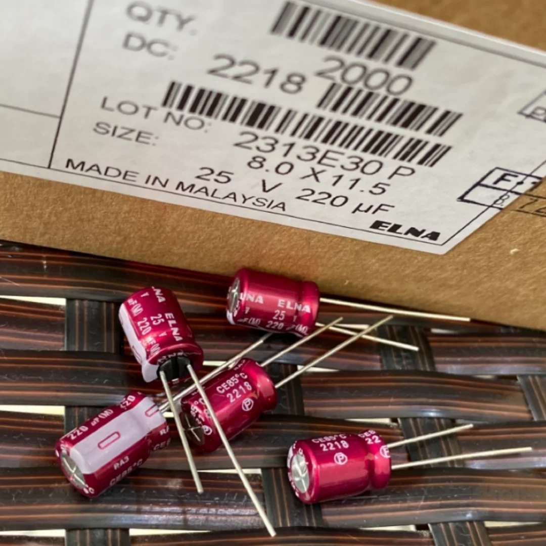 220UF 25V Japan ELNA audio capacitor 25V220UF 8*12 RA3 purple-red robe