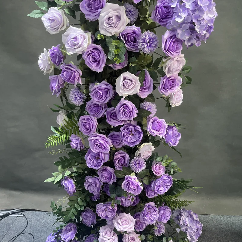 Purple Proposal Ceremony Horn Arch Set Floral Set Wedding Stage Road Guide Decoration Shopping Mall Set Ornament