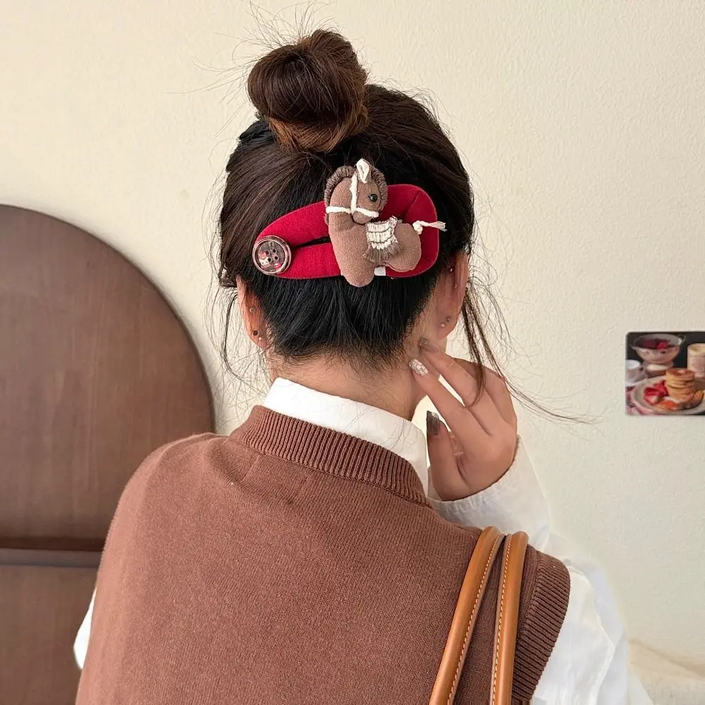 

Fashion Funny Horse Hair Clip Hair Wear Duckbill Clip New Year Hair Clip Headdress Hair Accessories Horse Side Clip Girls