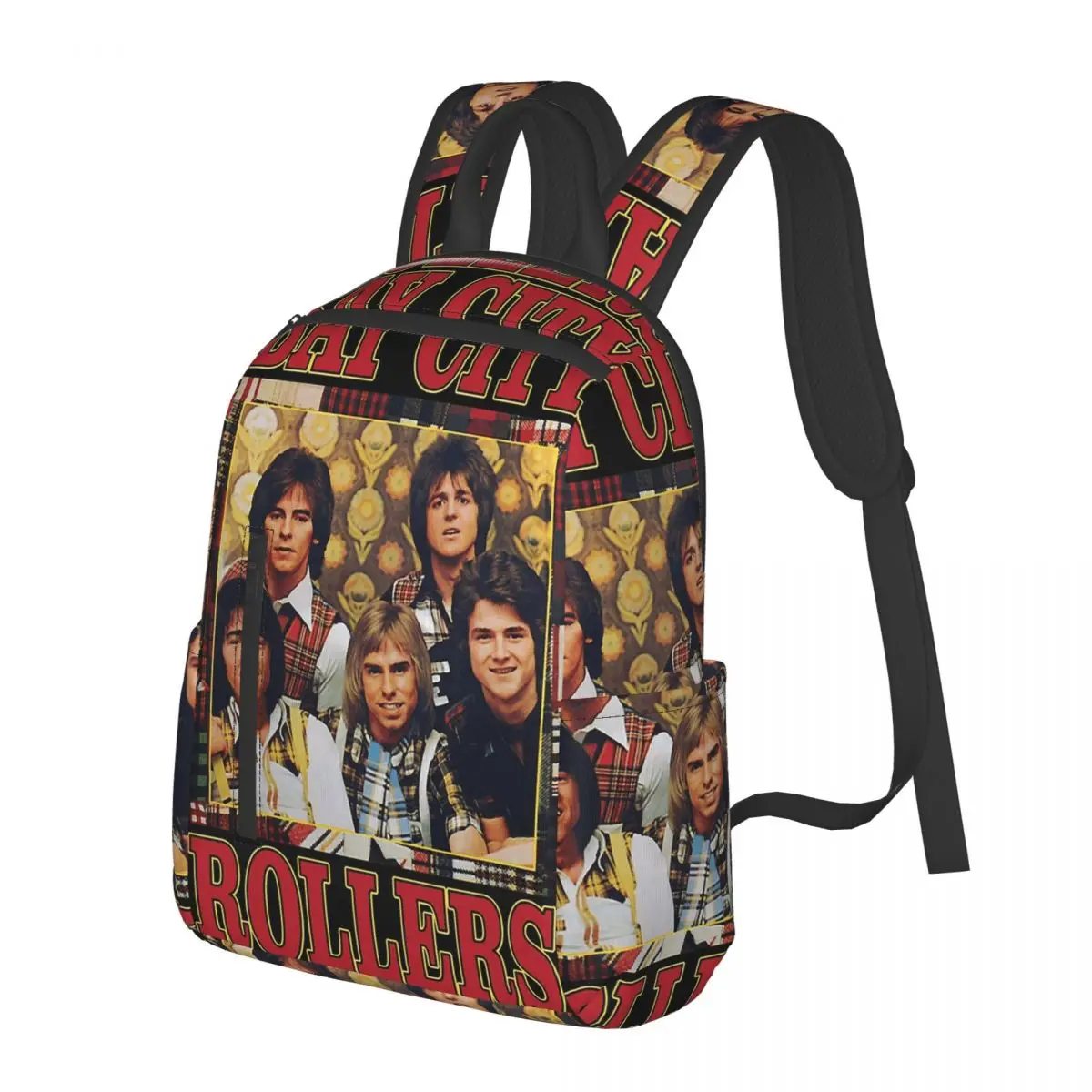 Band Bay City Rollers Music Rock Retro Vintage Student Backpack School Bag Hiking Travel Daypack Men Women Bookbag Shoulder Bags