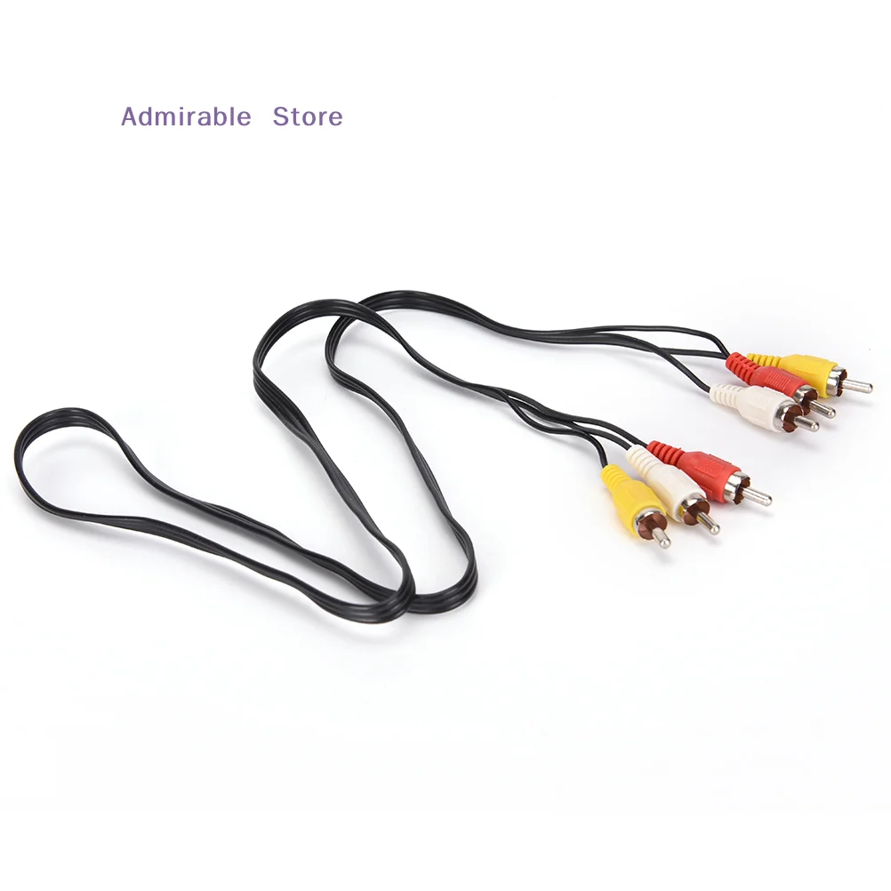 [W]3  Male to 3  Male Composite Audio Video AV Cable Plug  1M