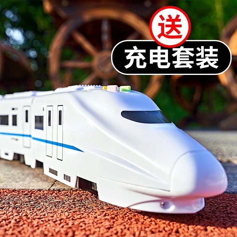 Electric Simulation High-Speed Train Moving Head Small Train Rail Car Toy Model Boy Children Puzzle