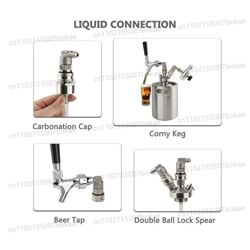 Stainless steel threaded barrel, barbs, spherical lock, quick plug brewing barrel accessories