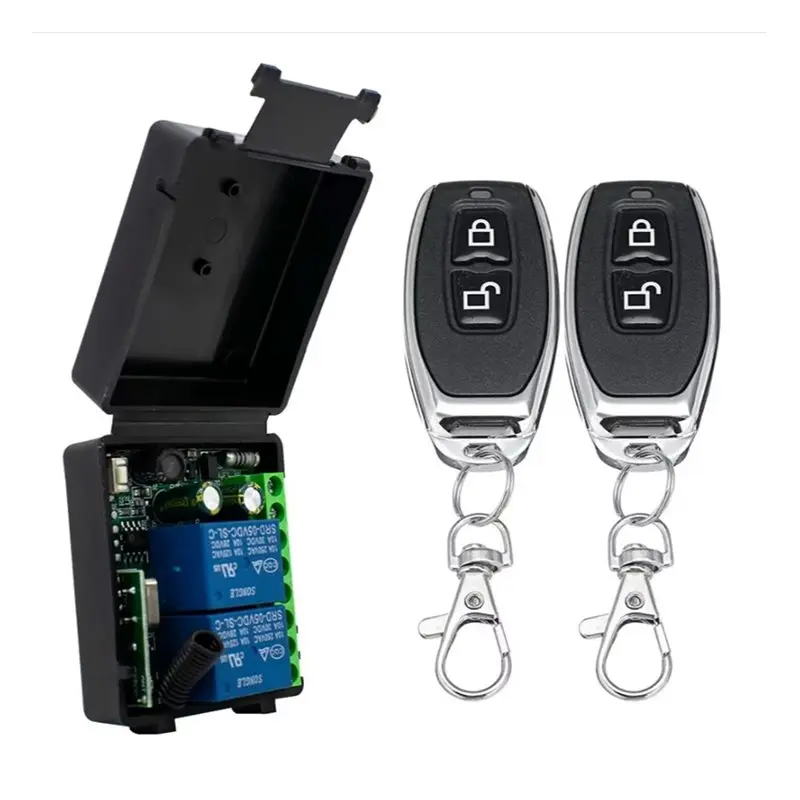 【DIGITAL GADGET】2X 433Mhz Wireless Remote Control Switch AC 85-256V Relay 2 Channels Receiver Module For Garage Doors, Curtains
