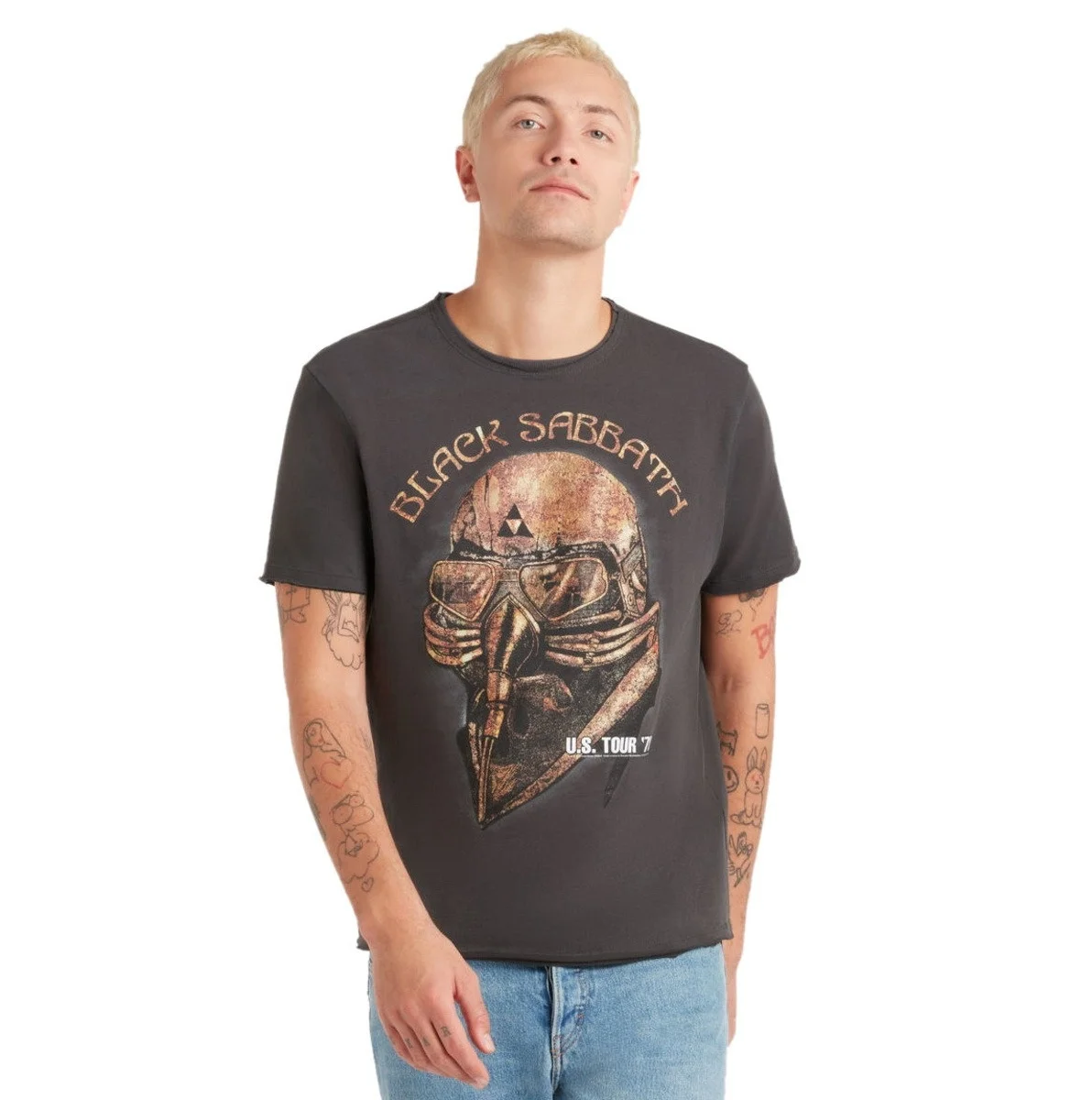 Black Sabbath Vintage Gothic Arch Band Photo Graphic Tee Classic Heavy Metal Streetwear