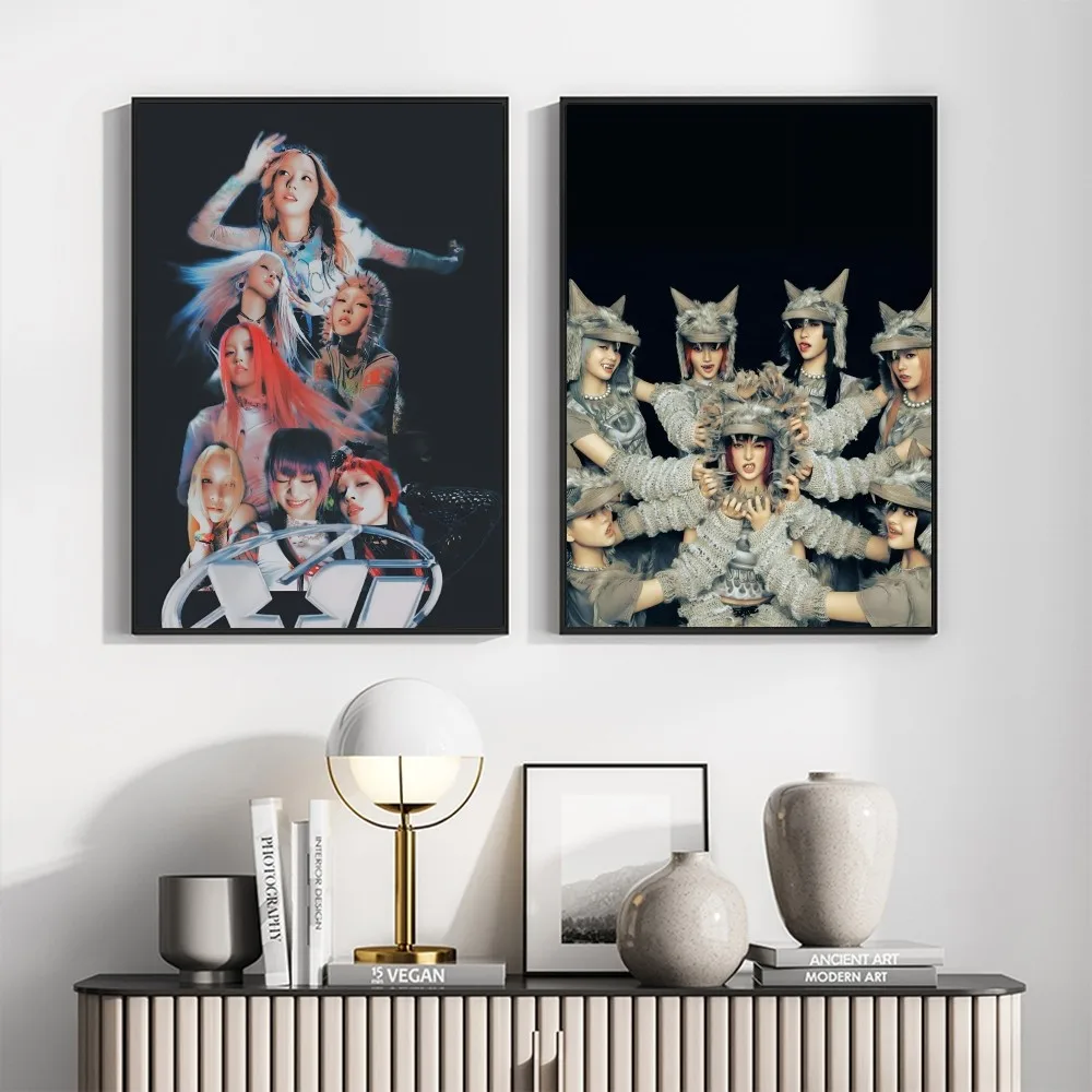 1 قطعة Xg Kpop ملصق فني ذاتي اللصق مقاوم للماء ورقة ملصق مقهى بار غرفة جدار ديكور