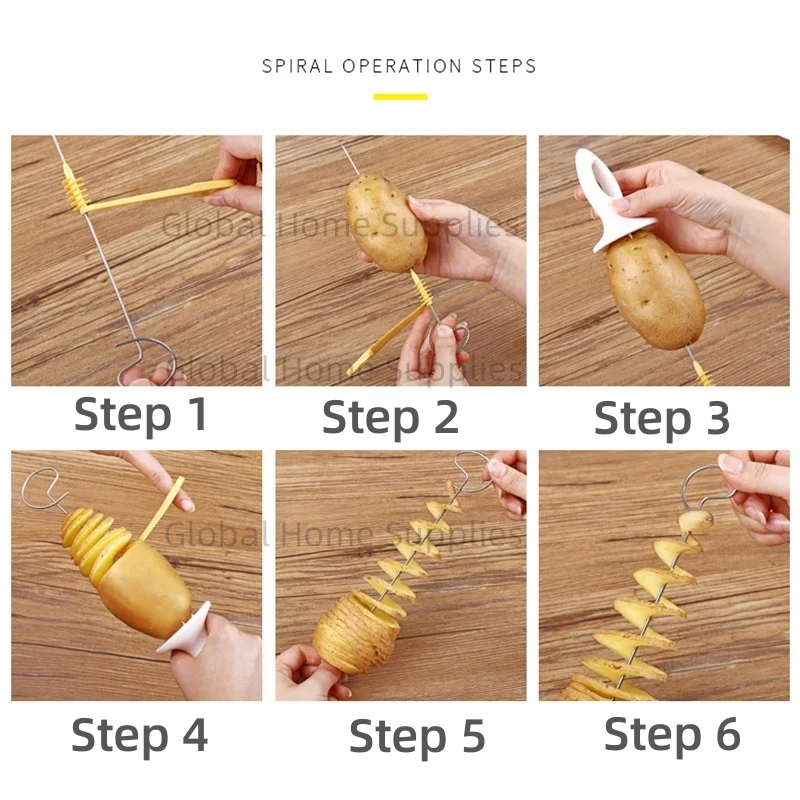 1 مجموعة صانع رقائق Spiralizer مع 10 شفرة تقطيع حلزونية إضافية من الفولاذ المقاوم للصدأ شريحة بطاطس ملتوية قطاعة خضراوات للمطبخ