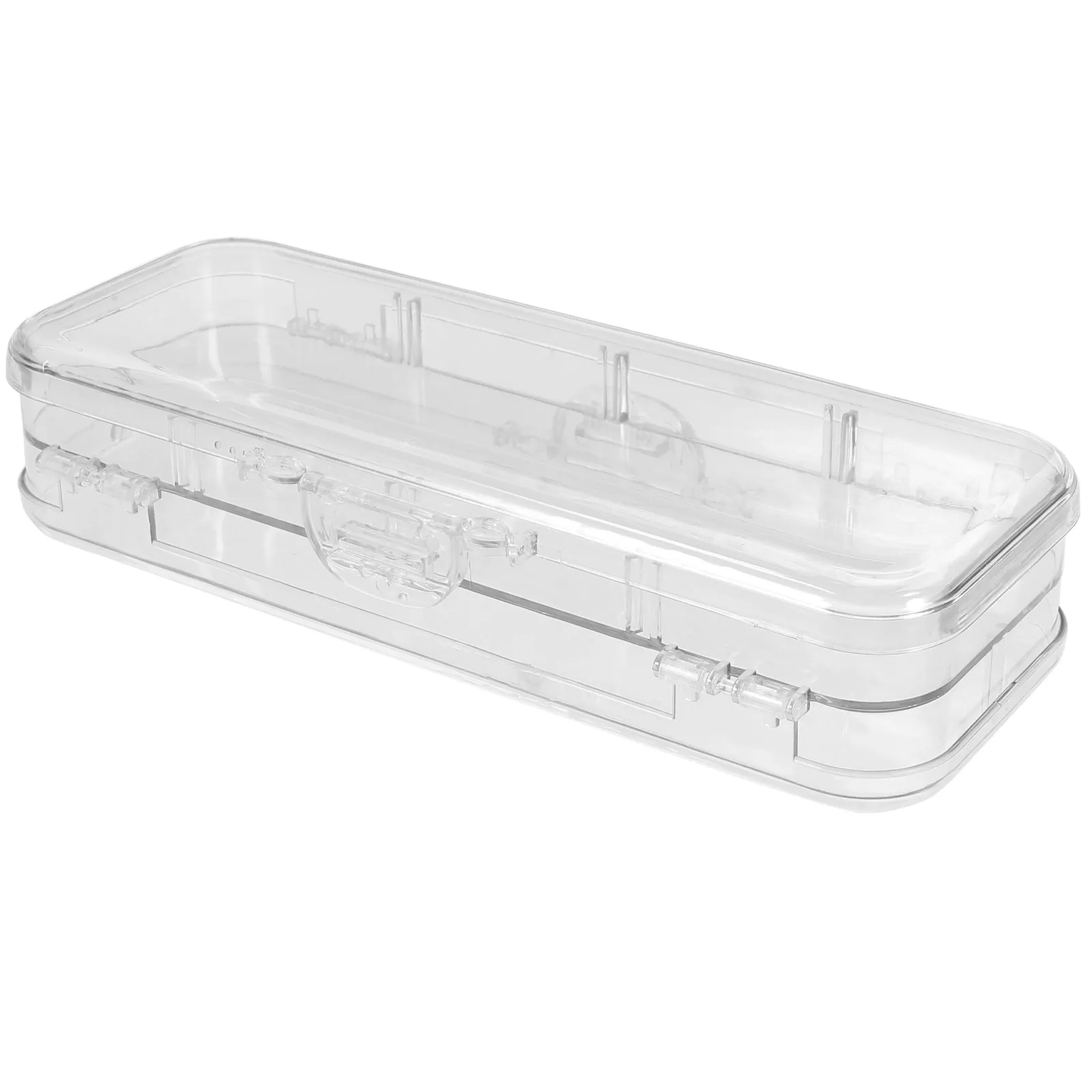 Sturdy Plastic Pencil Case Lightweight Portable Pen Container for Pencils Crayons Erasers Sharpeners Small Items Stationery