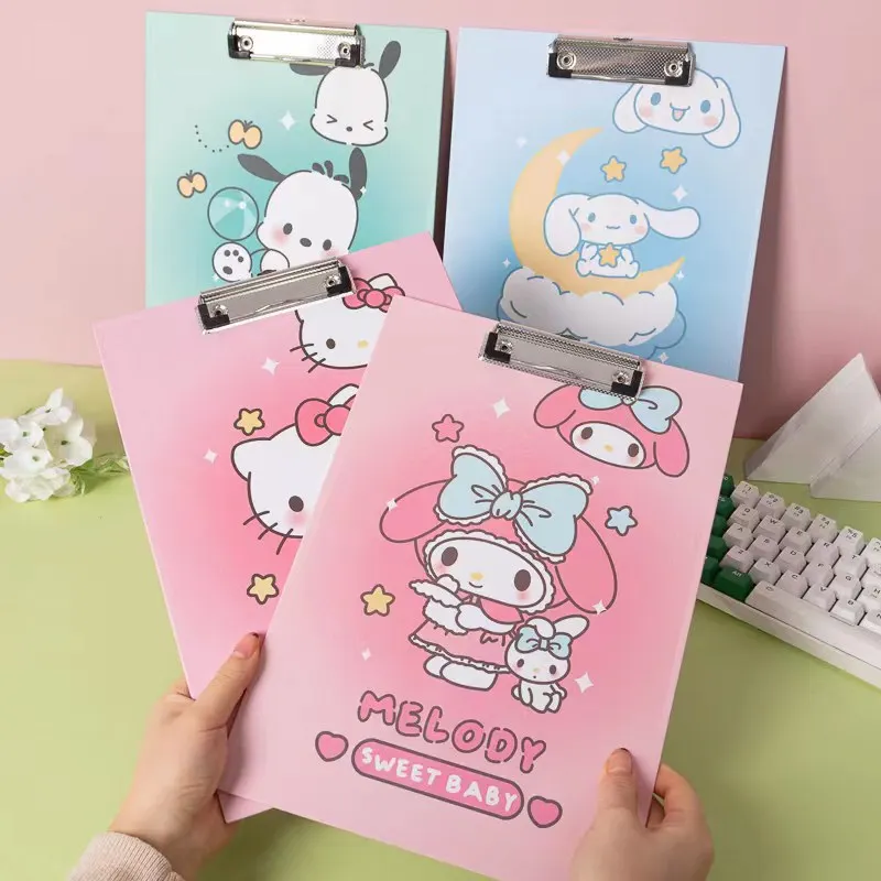 Imagem -03 - Sanrio a4 Pasta de Transferência Olá Kitty Kuromi Pachacco Writing Pad Clipe Clips Memo Board Material Escolar Escritório Estacionário