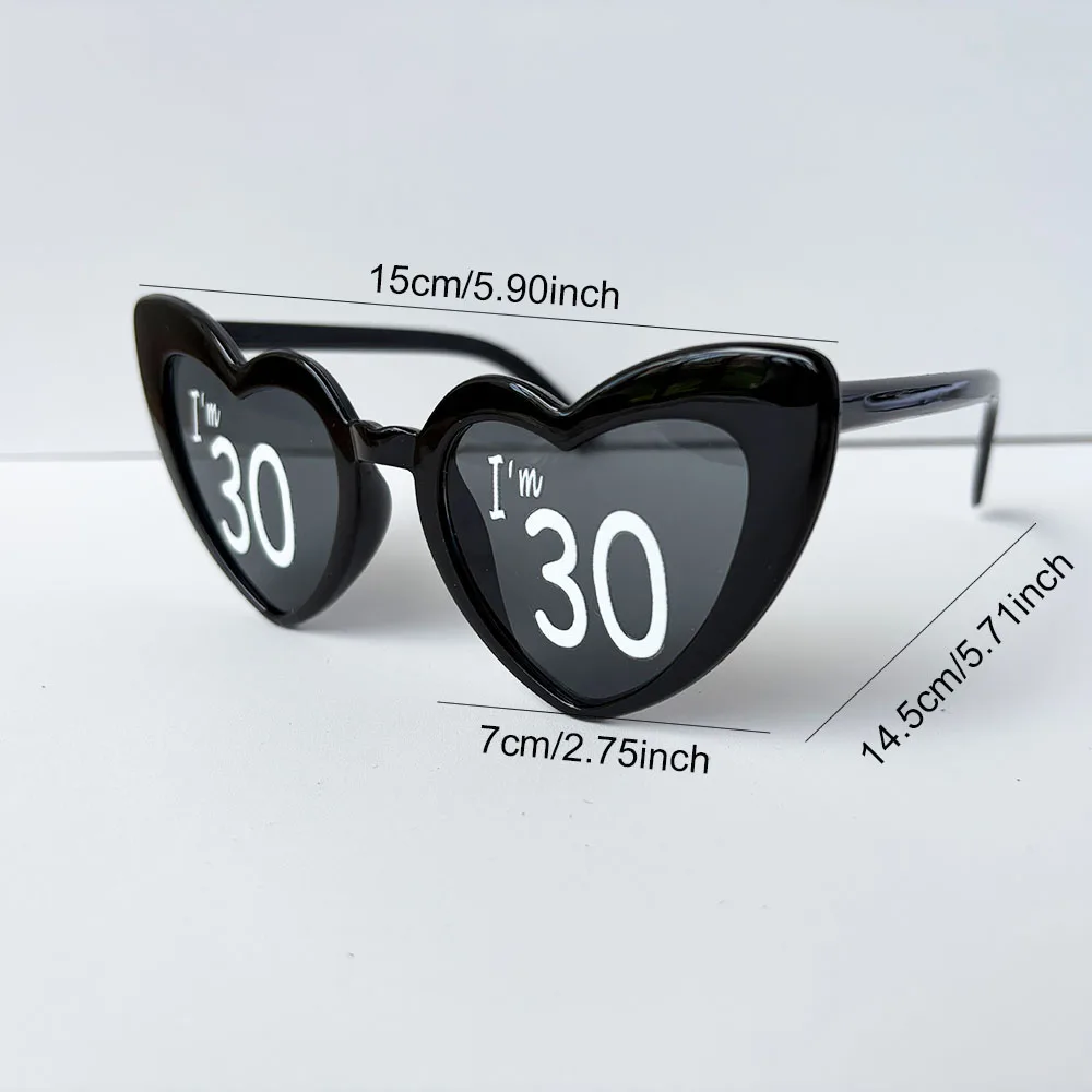أنا 30th 40th 50th 60th عيد ميلاد نظارات حفلات شخصية على شكل قلب النظارات الشمسية للنساء الرجال هدية عيد ميلاد لوازم الحفلات