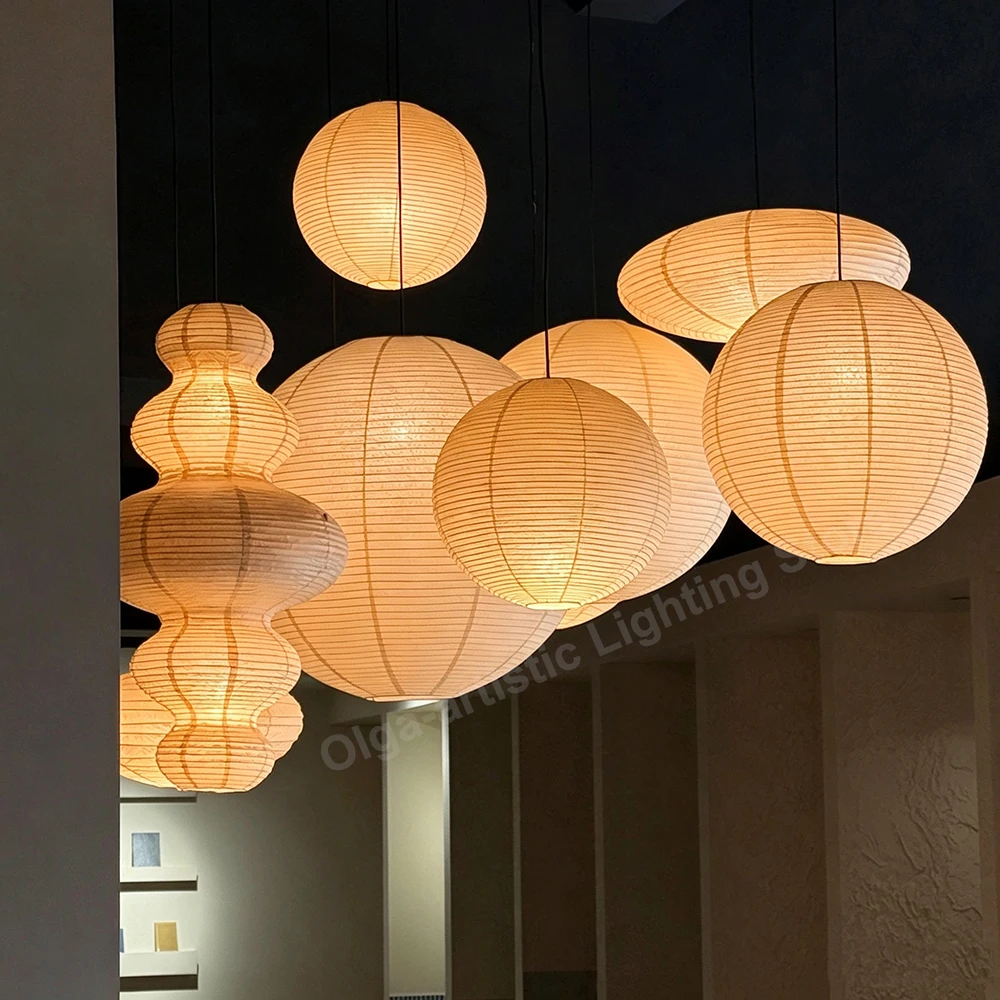 Oriental Design Living Room Kitchen Island Decor Sphere Pendant Lights Paper Lampshade Round Ball Hanging Lamp Cafe Hotel Lamps