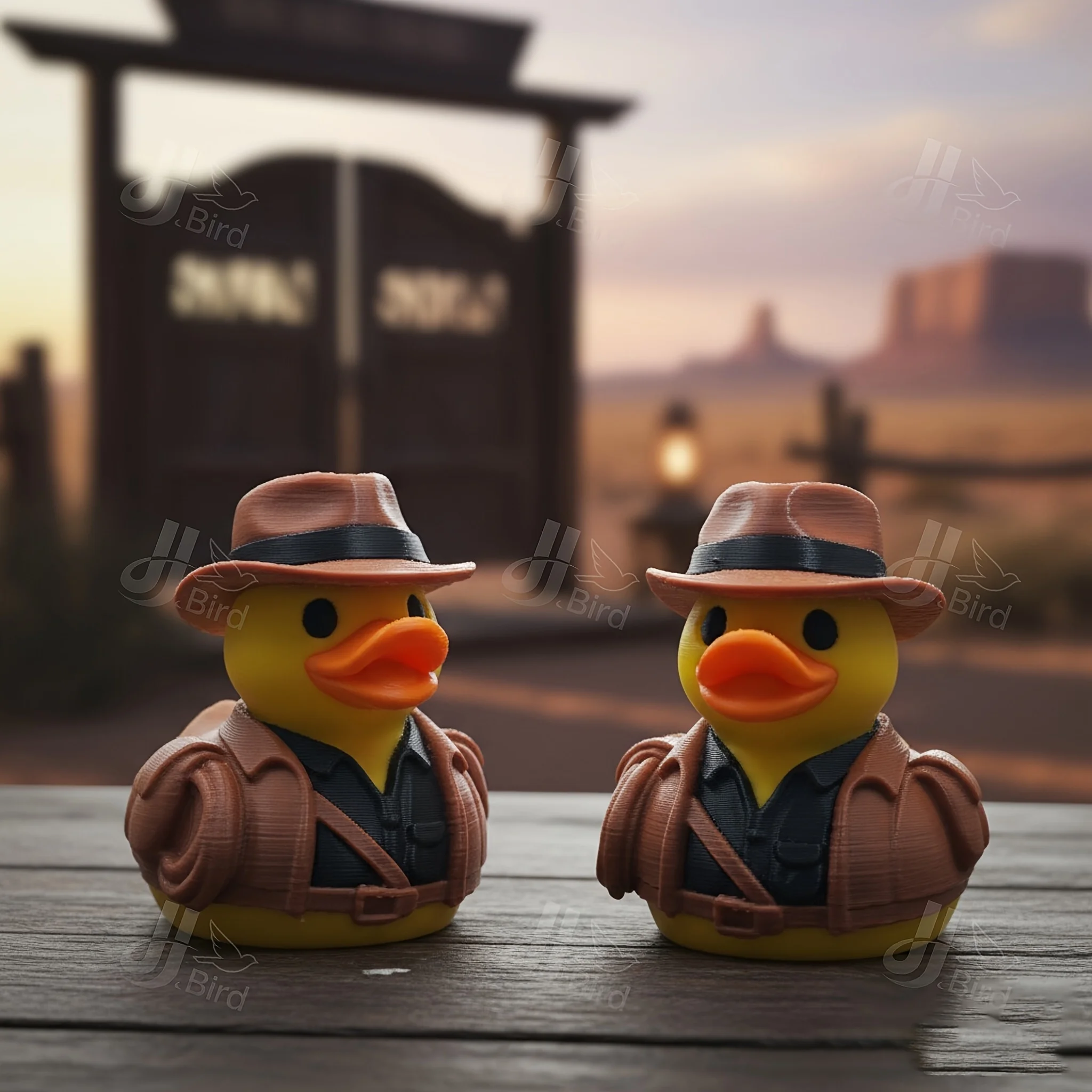 1Pcs- Duck ornaments with cowboy elements, creative design to create personalized atmosphere space decorations