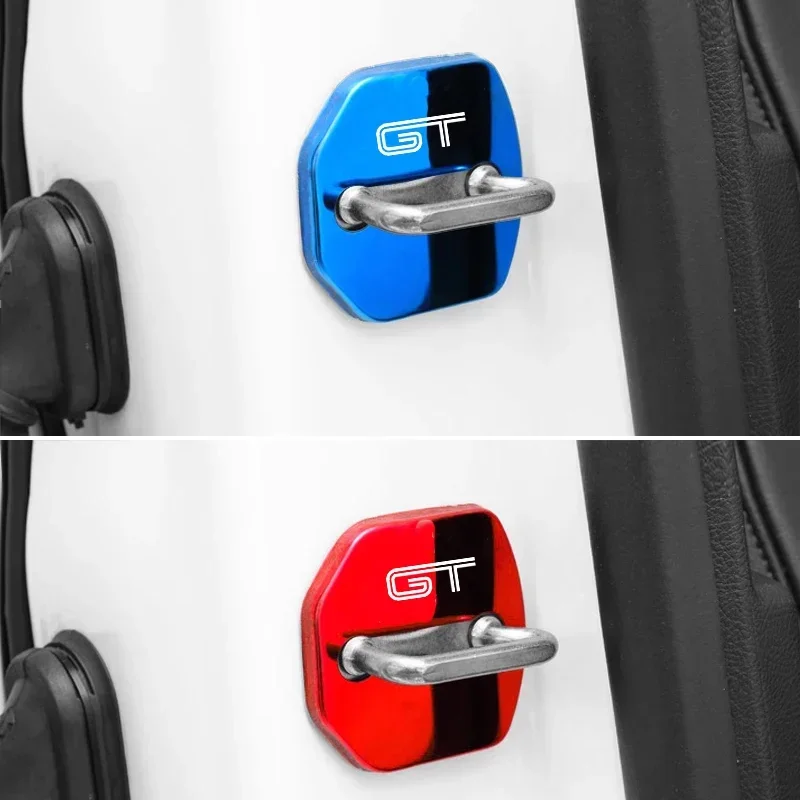 Stainless Steel Car Door Lock Anti-rust Cover for Ford GT Mustang Fiesta Focus Mondeo Kuga F150 Transit Protective Case Buckle - view 5