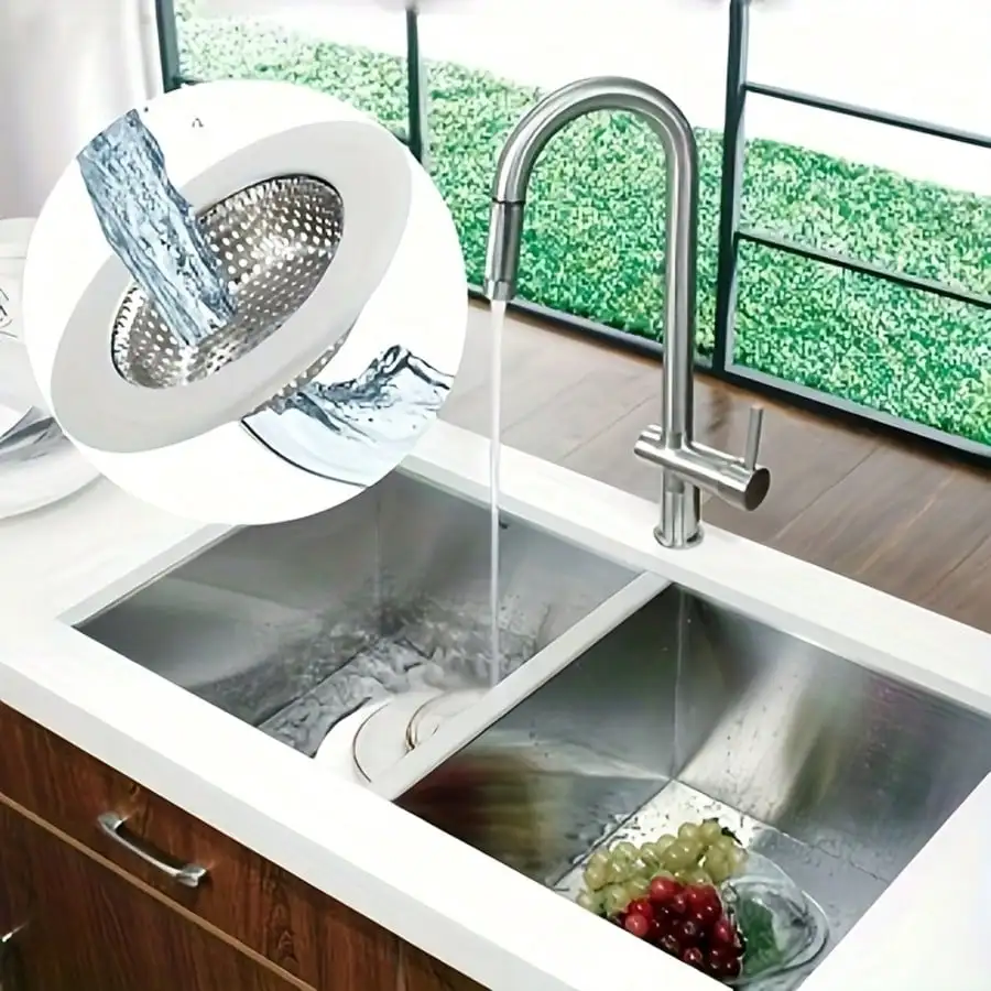 

2 шт. сливных фильтров для кухонной раковины из нержавеющей стали, 3,5 дюйма, предотвращающие засоры