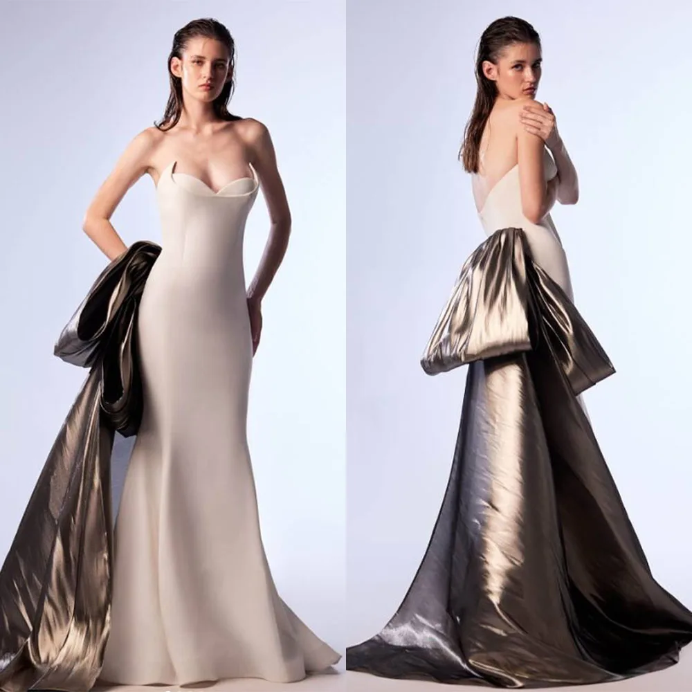 

Высокое качество, индивидуальный заказ, милая, длиной до пола, со шлейфом, без рукавов, морщин, коричневый халат русалки Pour Mariage Invité, платье-халат