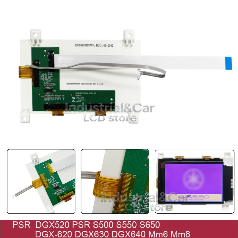 

LCD Display Screen For Ymh DGX520 PSR S500 S550 S650 DGX620 DGX630 DGX640 YPG620 YPG625 MM6 MM8 HJDJ5428(48) 320240B3FF0WA