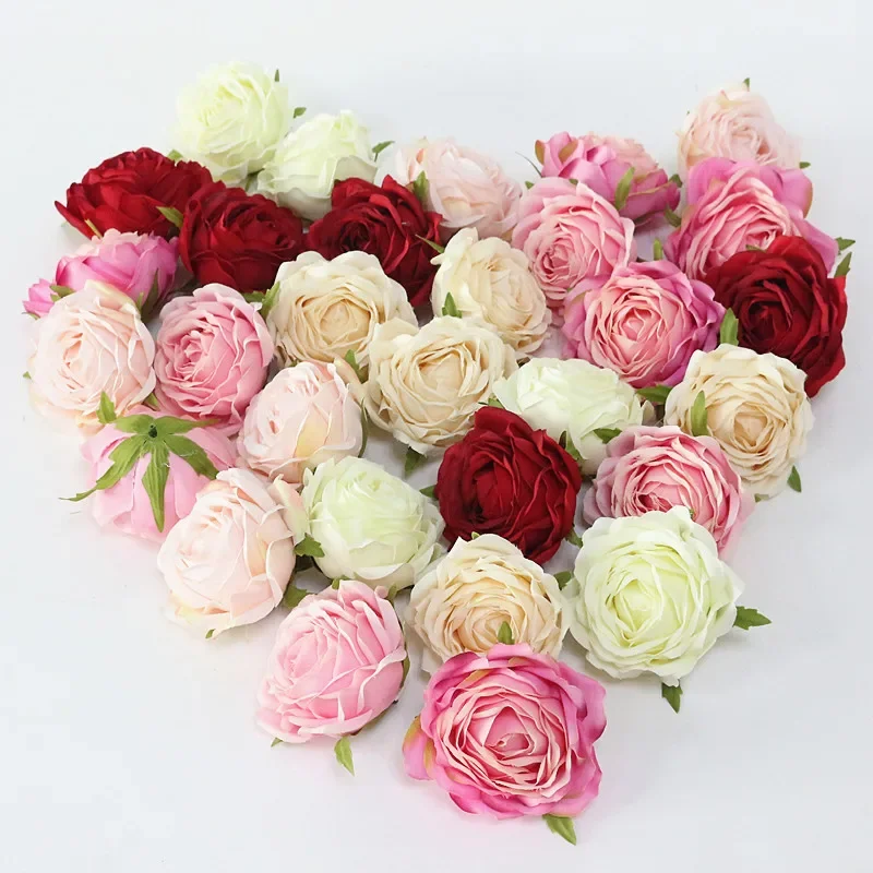 Flone Artificial Flowers Head, Retro Rose Heads, Silk Roses, Fake Flower, Party Decoration, High Quality