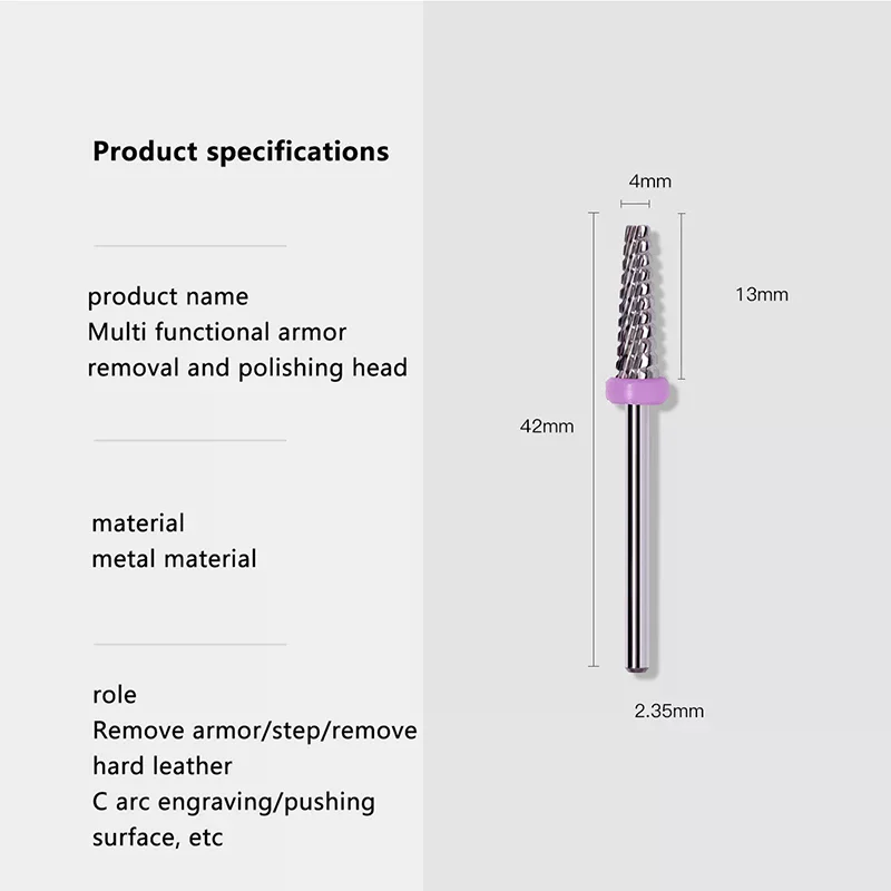 Foret à ongles en carbure d'acier au tungstène 3/32 ", fraise rotative de haute qualité, mèches de manucure, accessoires de perçage, outil pour ongles