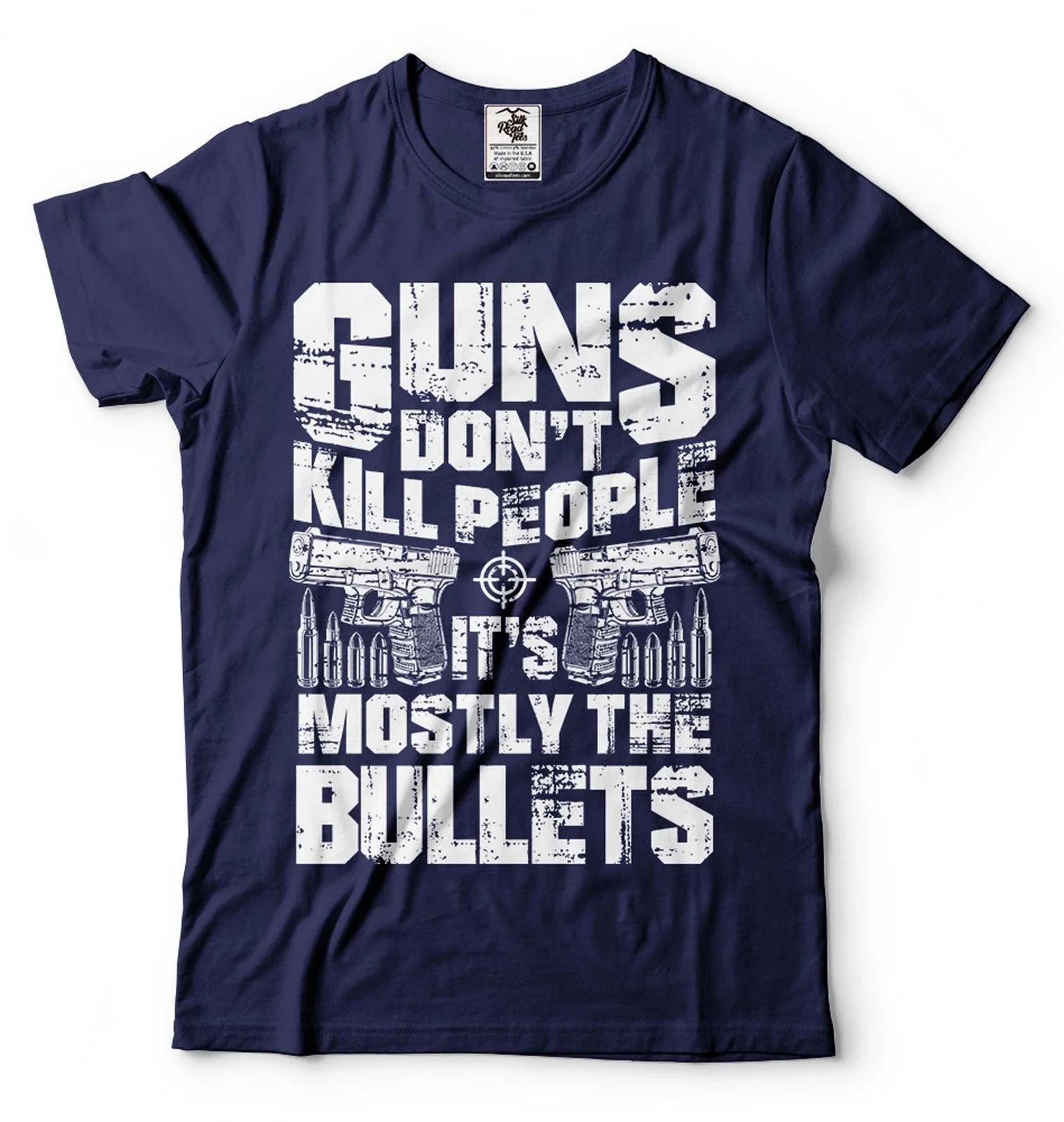 Guns Don''t Kill People It''s Mostly Bullets Shirt Funny 2nd Amendment Pro Gun Tee
