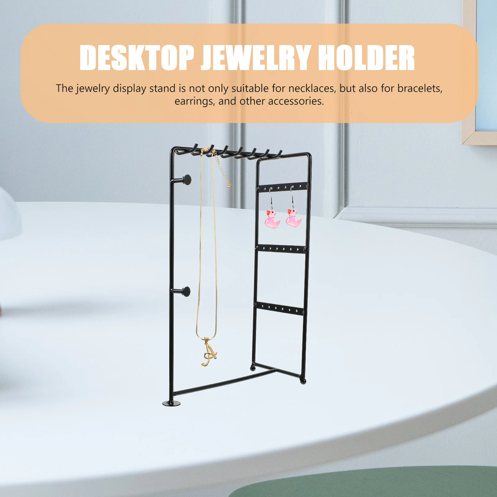 

Earring Display Stand Jewelry Organizer Stand Flat Bottom Iron Earring Holder for Retail Outlet Handicraft Display