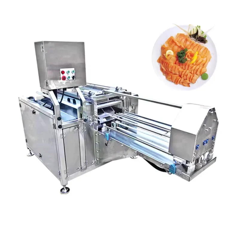 Automatic Smoked Fish Slicer for Salmon Sashimi Sardine Tuna Snapper Pomfret Fillet Cutting Machine