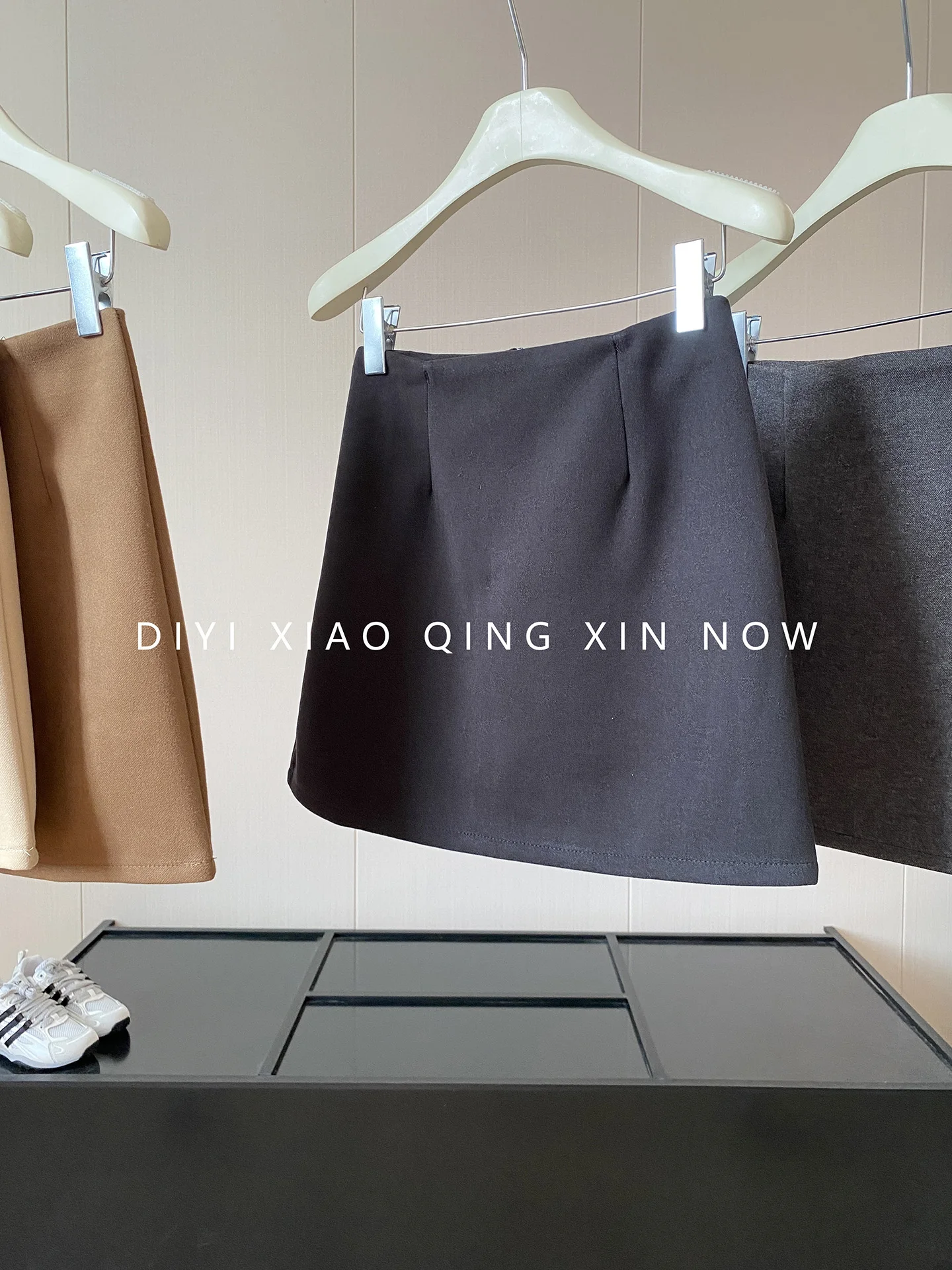 High Waist A-Line  Skirt Lemon Green Tea Anti-Wrinkle Light-Resistant Suit for Short Women Autumn Fashion Half-length Skirts