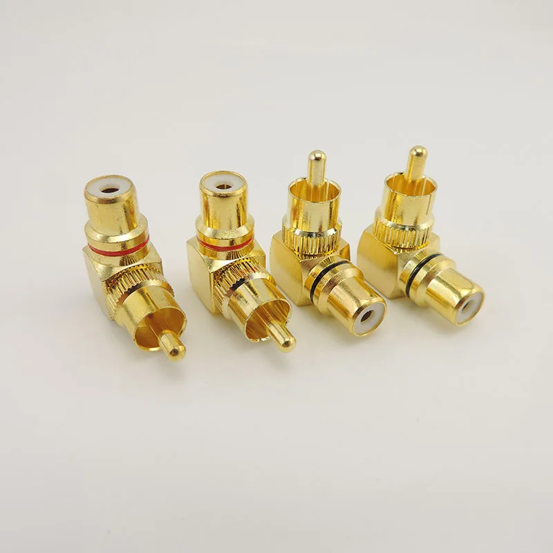 ذكر إلى أنثى RCA موصل ، محولات التوصيل الزاوية اليمنى ، L نوع الكوع لكاميرا CCTV الصوت J17 ، 90 درجة ، م ، F