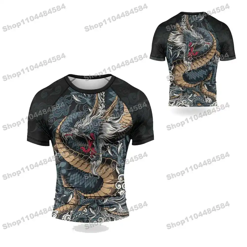 

68th Pop Ninja Rash Guards Surfing Jersey Beach Swimwear Diving Gym Long Sleeves MMA BJJ Men Jiu Jitsu Fitness Sets