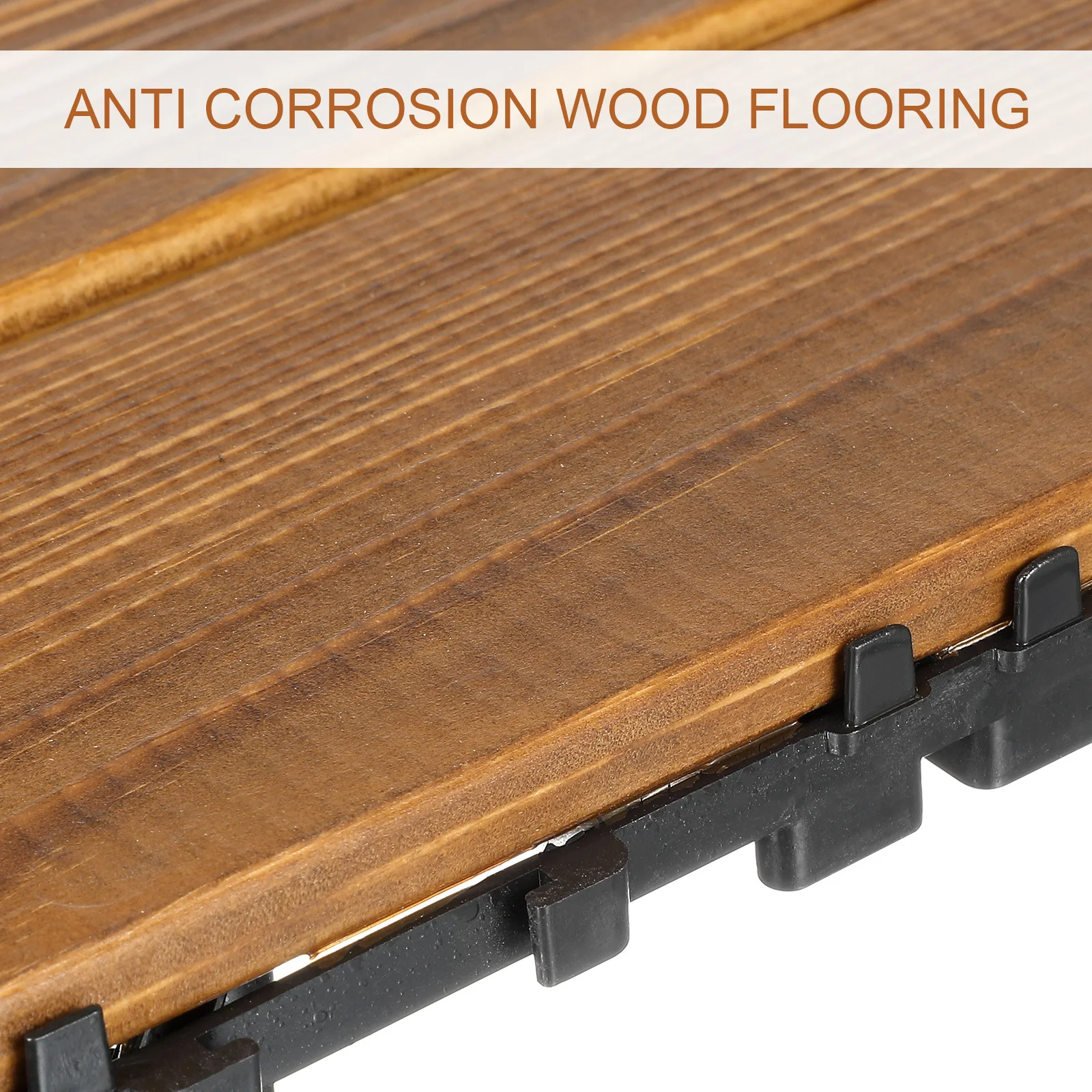 

Wooden Patio Floor Tiles Interlocking Outdoor Decking for Garden Balcony Decoration